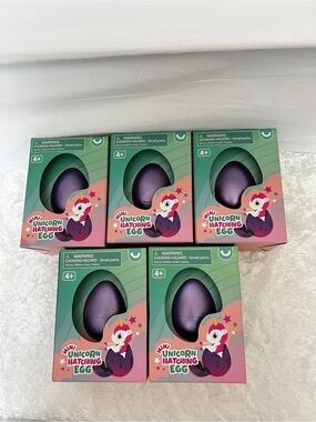 Lot of 5 Mini Unicorn Hatching Egg Toys Purple Kids Party Favors Ages 4+ Kids